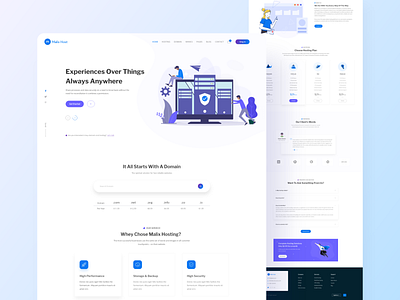 Mailhost- Web Domain and Hosting Template branding colorful design design inspiration illustration landingpage minimal minimalist typogaphy uidesign