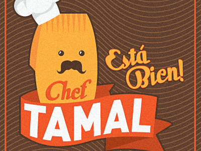 Chef Tamal character design chef cute flag food illustration label logo mascot tamal vector