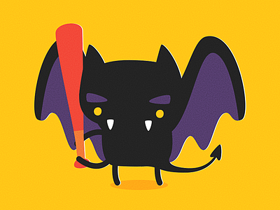 Bat Bat bat character design fangs illustration purple tail vampire wings