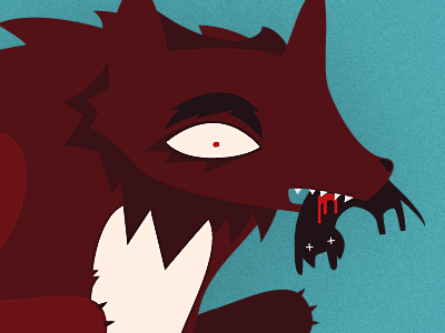 Wolf Eats Cat blood cat character design furry illustration monster wolf
