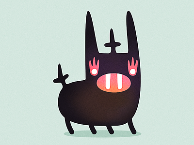 Demon Rabbit character design crosses demon ears illustration rabbit teeth