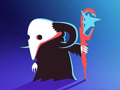 Skeleton Mage character design highlight illustration mage magic shadow skeleton skull staff