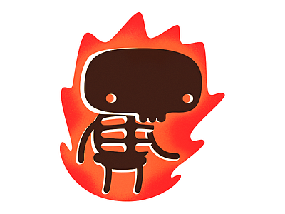 Flaming Skeleton character design fire flames illustration skeleton skull