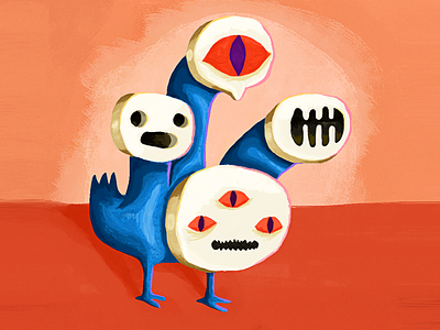 Bonemonster bones character design creepy digital painting illustration monster