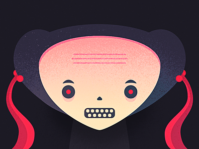 Face character design demon girl illustration skull