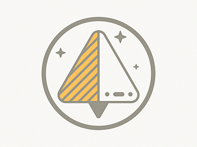 Taskade Badge Prototype badge character illustration icon spaceship stars triangle