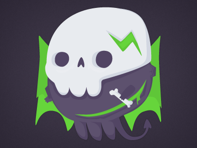 Death Planet bones character design death green illustration planet purple