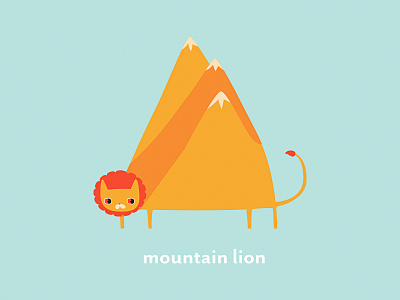 Mountain Lion character design illustration lion mountains vector