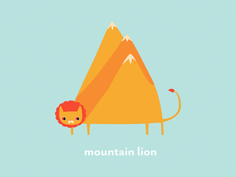 Mountain Lion character design illustration vector lion mountains