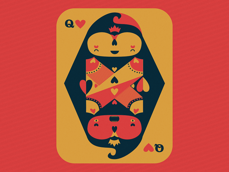 Queen of Hearts character design illustration vector card poker hearts queen