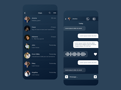 Chat app design chat screen app design