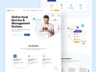 Online Food Managment agency business corporate creative food food app food delivery food management landing page marketing portfolio saas startup