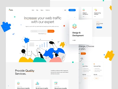 Digital Marketing agency business corporate creative illustration landing page marketing marketing agency social media startup