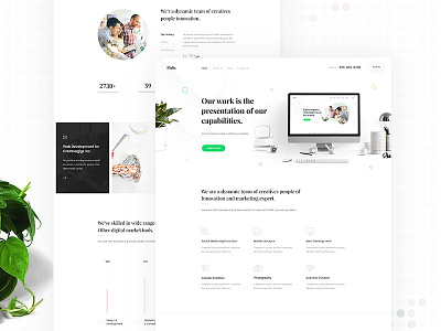 Minimal Agency Landing Page agency business colour corporate flat green minimal shape startup trend web