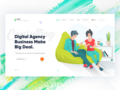 Agency Landing Page. agency business colorfull consulting creative illustration minimal. clean modern startup trend
