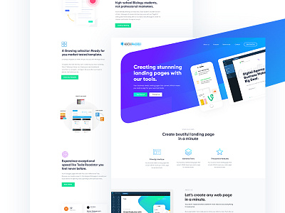 Landing Page for WebPage Builder agency application lading page business landing marketing mobile app page builder strip