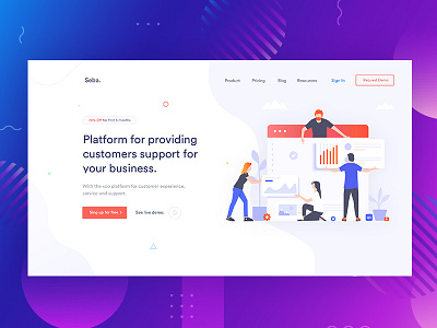 Banner Exploration for Customer Support and Experience. agency business clean colour corporate customer customer experience illustration marketing minimal startup support