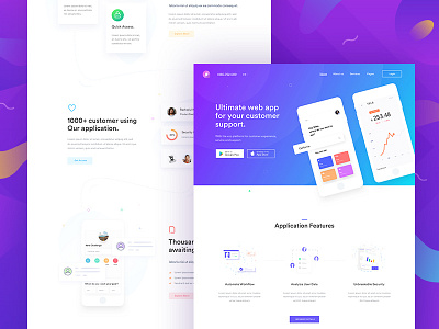 Application Landing Page. agency app landing page business corporate creative marketing startup web application
