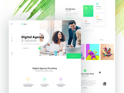 Digital Agency Landing agency business corporate creative green marketing minimal portfolio startup ui web design web template