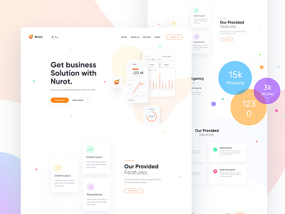 Nurot - Marketing Agency clean corporate digital agency marketing modern seo startup ui web design