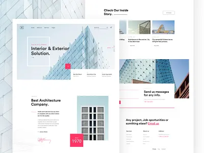 Architecture Landing agency architecture business creative exterior interiror landing page marketing minimal portfolio real estate startup trend ui web