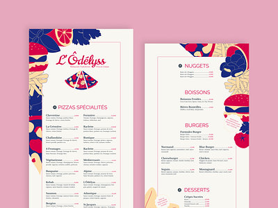 Pizzeria restaurant - Takeaway menu foldable flyer top design food illustration inkscape restaurant vector
