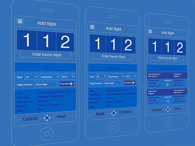 ::: Travel App android app book calendar flight icons ios travel