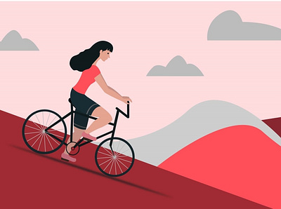 Cycling flat illustration vector