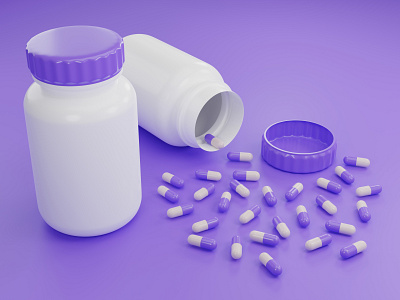 3D Medicine bottle with pills 2019 3d covid illustration medical motion graphics