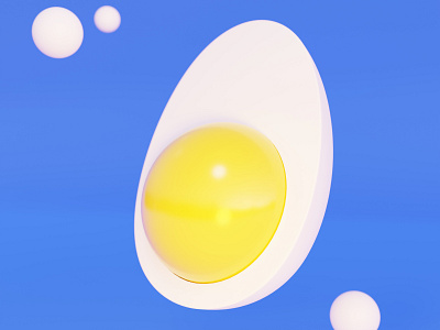 3D half egg illustration 3d cartoon egg graphic design illustration motion graphics render