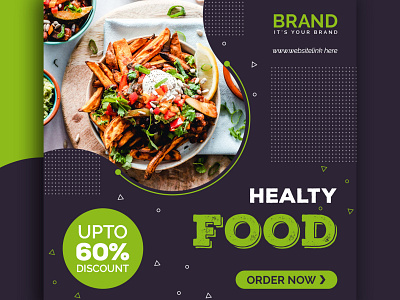 Healthy food social media post design template app design food food and drink food app icon logo social media banner social media design social media templates socialmedia vector web website