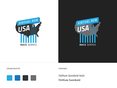 Virtual Run USA brand design brand identity logo design