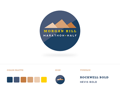 Morgan Hill Marathon 2012 Logo brand design identity design logo logo design typography