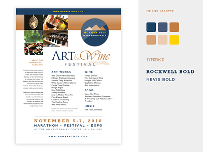 Morgan Hill Marathon - Art & Wine Festival Flyer brand design branding design flyer design identity design typography