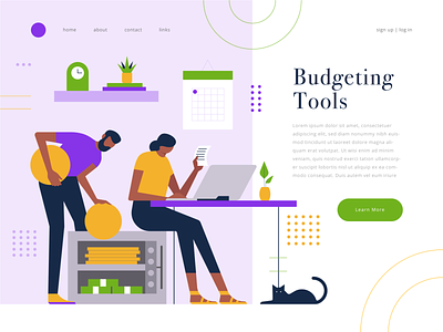 budgeting tools budget budgeting cat character geometric icon icons illustration landing page ui ui ux ux vector web website