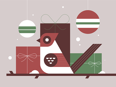 Happy Holidays bird bird illustration christmas flat geometric holidays icon illustration minimal nature simple vector