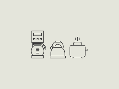 Icons appliances coffee icons illustration minimal simple tea kettle toast toaster