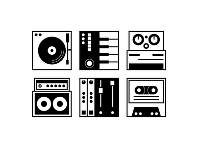 Musical Illustrations black and white icons illustration illustrations line minimal music
