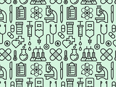 Medical Pattern. doctor green icons line icons medical office pattern science ui uiux ux