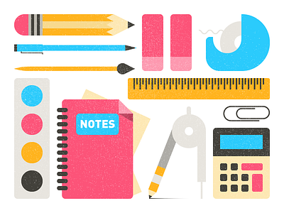 School Supplies. flat flat design graphic design icon icons illustration vector web