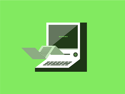 Computer Illustration computer flat design green icon icons illustration minimal web