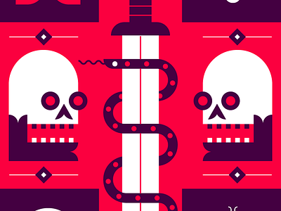 Sword Illustration dagger icon iconography icons illustration poster red snake vector