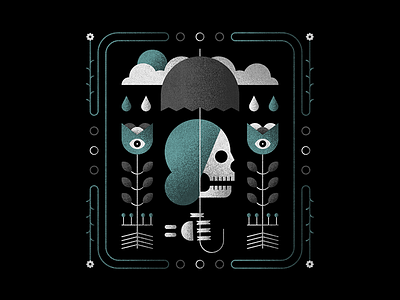 Rain illustration flowers graphic design icon icons illustration skull vector