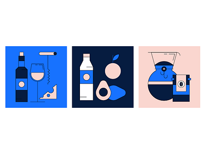 Shopping Illustration coffee food icons illustration poster shopping wine