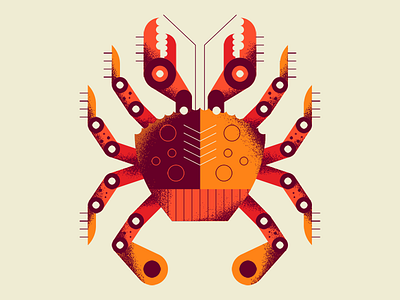 Crab animal crab flat geometric icon icons illustration ocean texture