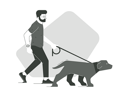 Dog walk character flat geometric graphic design icon icons illustration line minimal simple vector