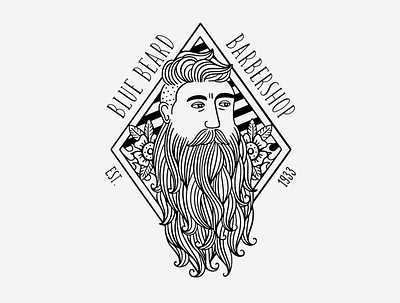 Blue Beard Barbershop branding design graphic design illustration illustrator logo typography vector