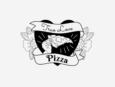 True Love Pizza branding design graphic design illustration illustrator logo typography vector