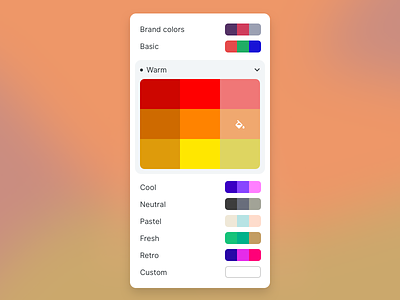 Color picker accordian color color palette colors component dropdown fun interactive interface menu picker ui
