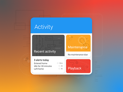 Activity panel data gradient illustration material design onboarding process reporting ui ux